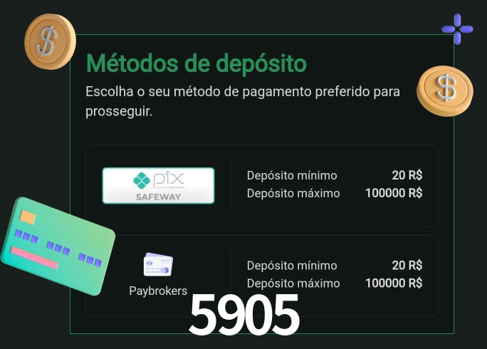 O cassino 5905 oferece uma grande variedade de métodos de pagamento